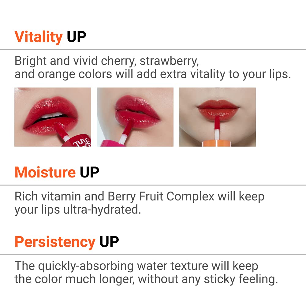 ETUDE HOUSE Dear Darling Water Tint Orange Ade | Bright Vivid Color Lip Tint with Moisturizing Pomegranate & Grapefruit Extract to Hydrate your Lips Beauty & Personal Care ETUDE
