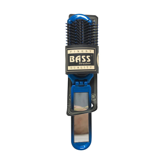 The Travel Brush | Professional Grade Nylon Pins | Fold Up Design with Mirror Handle | Smoke Finish