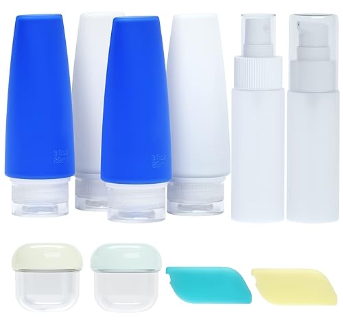 Valourgo 10 Pack Travel Bottles Set for Toiletries, 3 Ounce Portable Travel Size Containers Leak Proof Spray Bottles Tubes Shampoo Conditioner Beauty & Personal Care Valourgo