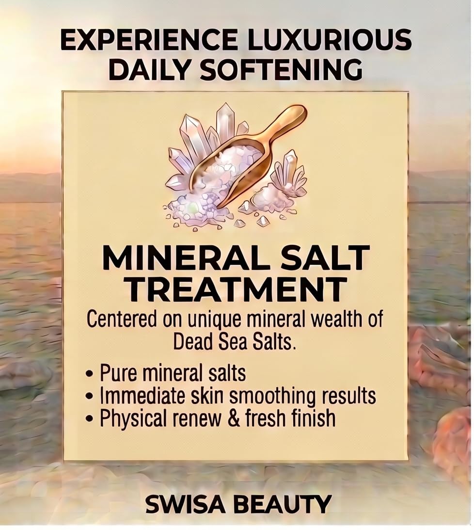 Swisa Beauty Dead Sea Mineral Salt Treatment - Dead Sea Salt Body Scrub to Exfoliate and Soften with Grape Seed, Jojoba, and Avocado Oils, 8 oz Beauty and Personal Care Swisa Beauty