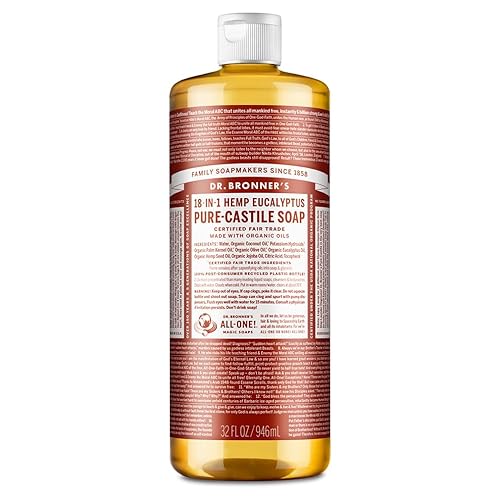 Dr. Bronner's - Pure-Castile Liquid Soap (Eucalyptus, 32 ounce) - Made with Organic Oils, 18-in-1 Uses: Face, Body, Hair, Laundry, Pets & Dishes Beauty & Personal Care Dr. Bronner's