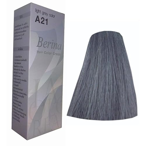 Hair Colour Permanent Hair Cream Dye Light Grey by Berina Beauty & Personal Care Berina