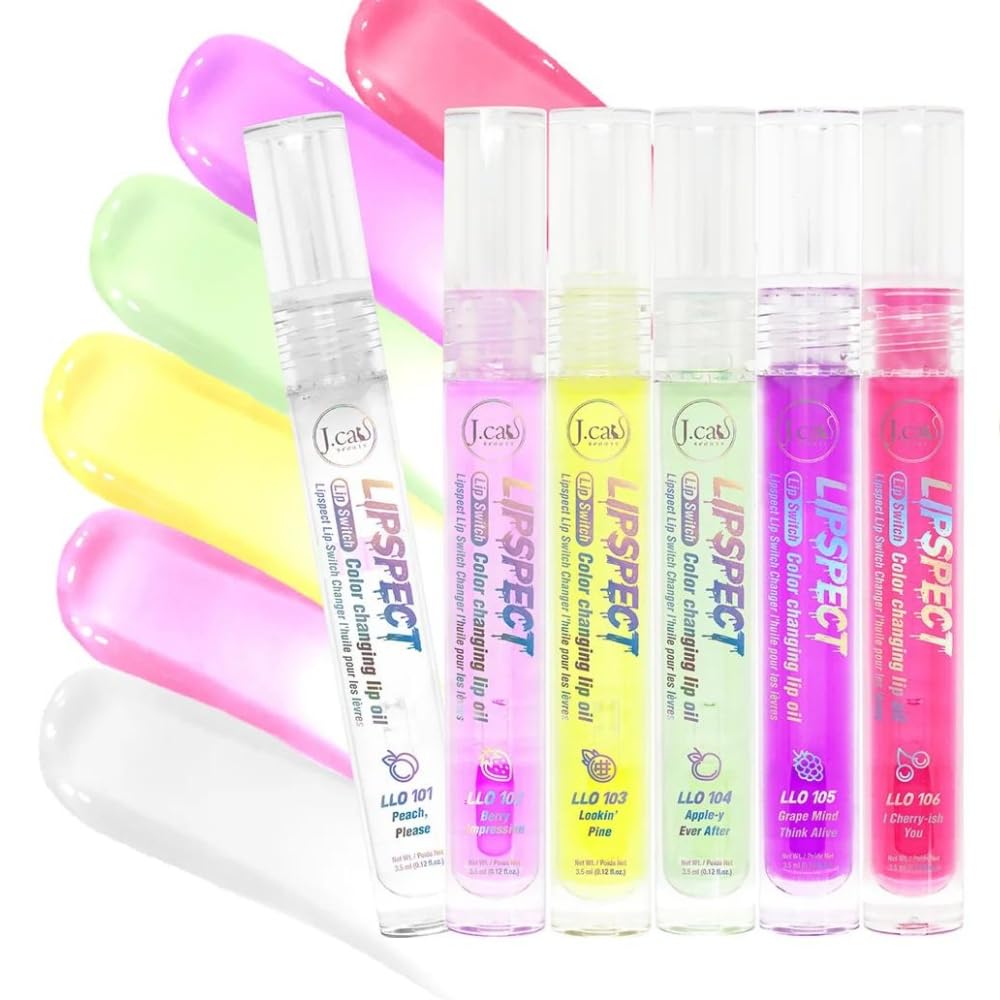 J.CAT BEAUTY Lipspect Lip Switch, Color Changing Lip Oil, LLO 101 Peach, Please, 0.1 fl oz (3 ml) Beauty & Personal Care J.CAT BEAUTY