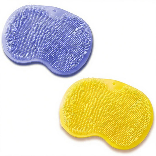 2 PCS Shower Foot & Back Scrubber Brush, Hands Free Wall Mounted Back Massager Mat with Non-Slip Suction Cups Deep Cleaning Foot Brush Exfoliating Beauty and Personal Care LMMYUN