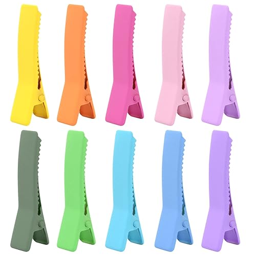 50pcs Colorful Alligator Duckbill Hair Clips Alloy Double Prong Curl Clips Sectioning Hairclips Non-slip Hairpin Barrettes for Women Hair Extensions Beauty & Personal Care Hmjpng