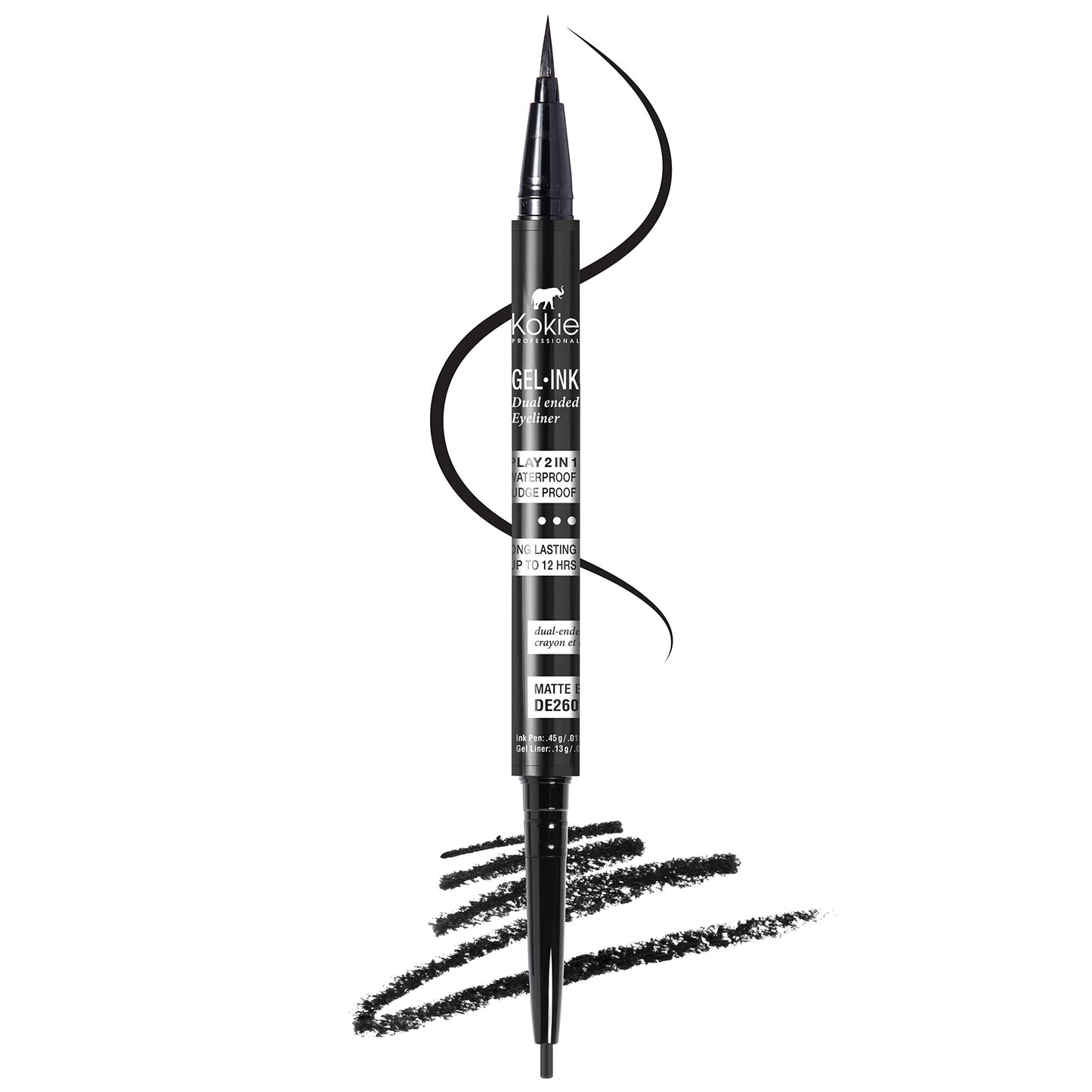 Kokie Gel Ink Dual Ended Eyeliner (Matte Black) Beauty & Personal Care Kokie