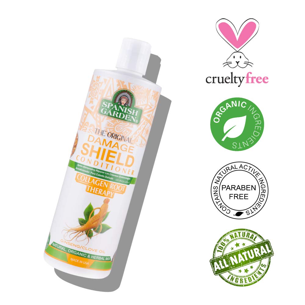 Spanish Garden Damage Shield Conditioner| Collagen Root Therapy with Organic Oils, Natural Vitamins, and Herbal Extracts | For Weak & Fragile Hair, 16 Beauty & Personal Care Spanish Garden