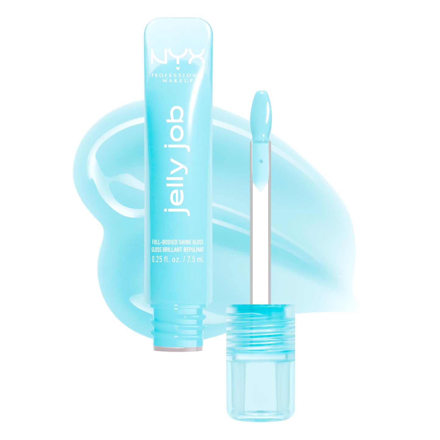 NYX PROFESSIONAL MAKEUP Jelly Job Lip Gloss, Lip Tint Gloss with Full-Bodied, Smoothing, and Hyper-Glossy Shine - Jelly Frost (Icy Blue) Beauty & Personal Care NYX PROFESSIONAL MAKEUP