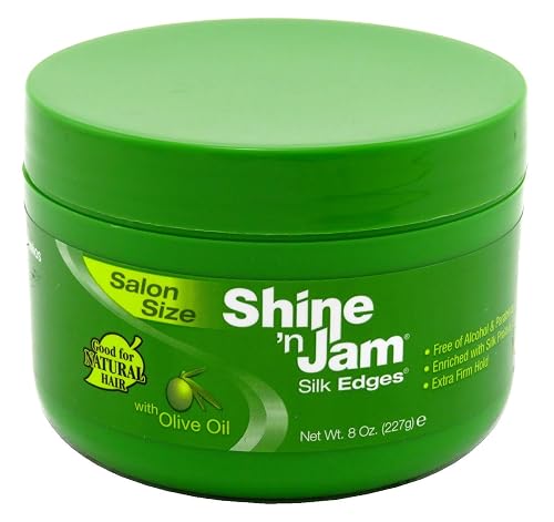 Shine-N-Jam Silk Edges With Olive Oil 8 Ounce Jar (Pack of 3) Beauty & Personal Care Shine 'n Jam