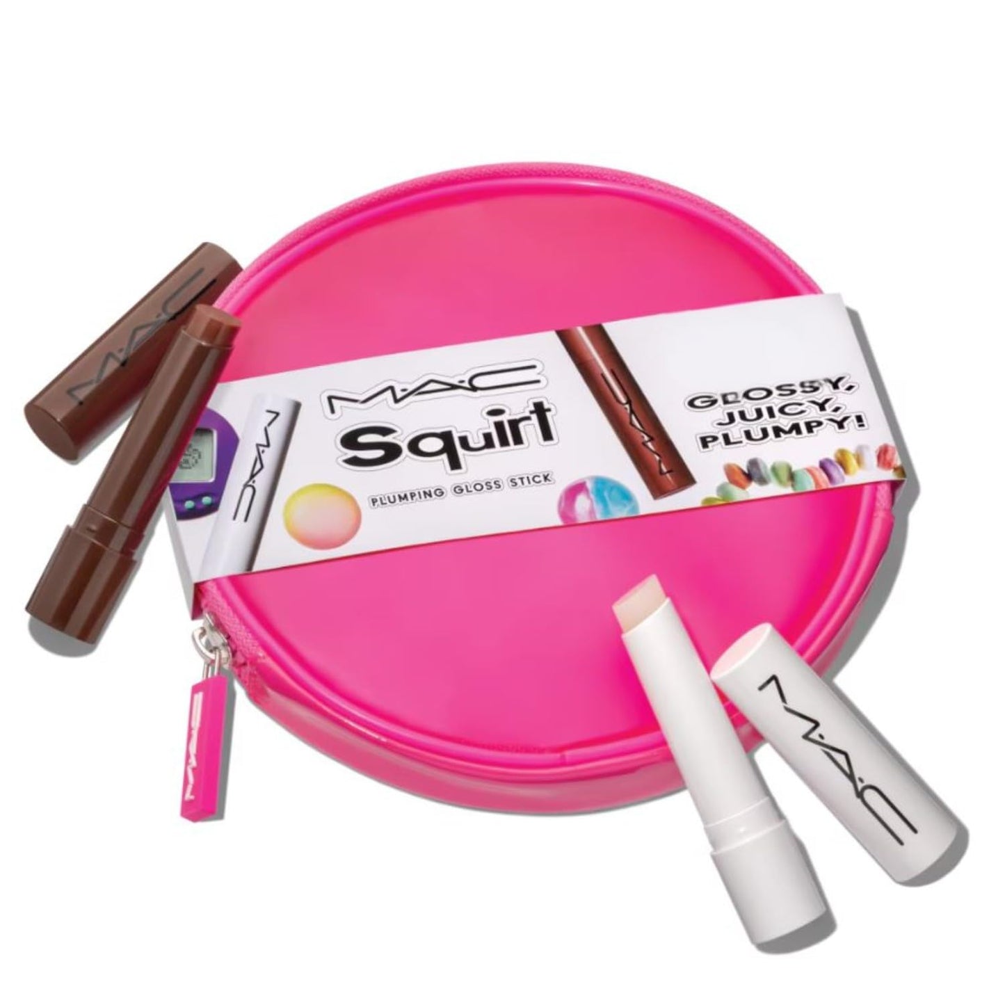 MAC Cosmetics Limited Edition Amped Squirt Plumping Gloss Stick Set - Lower Cut (Sheer Brown) and Clear Beauty & Personal Care MAC