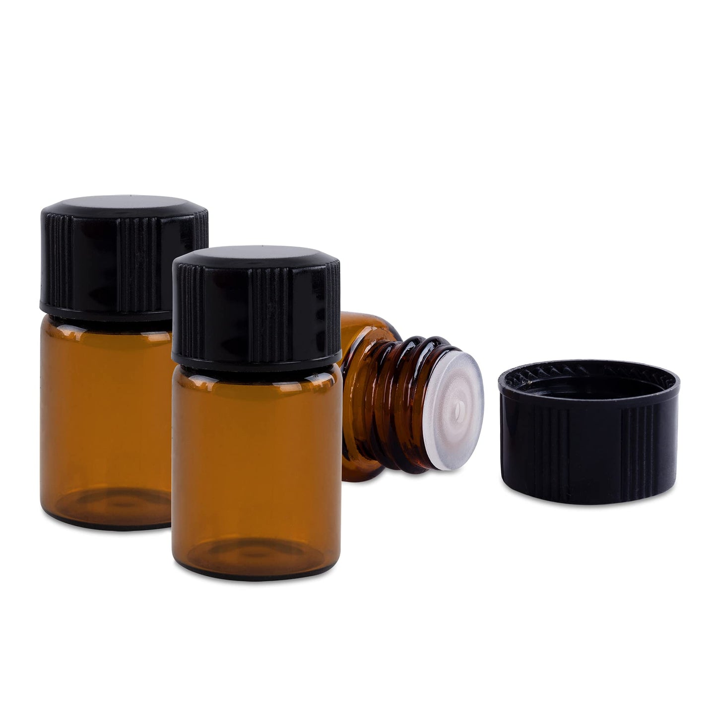 2ml Mini Amber Glass Bottles with Orifice Reducer and Cap for Essential Oils, Chemistry Lab Chemicals, Colognes & Perfumes (12 Pack) Beauty & Personal Care Super Z Outlet
