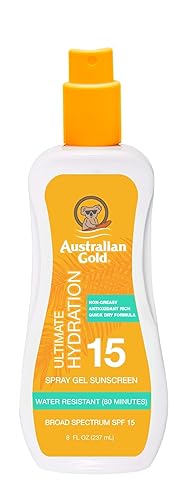 Australian Gold Spray Gel Sunscreen, Hydrate Skin, Broad Spectrum, Water Resistant, Non-Greasy, Oxybenzone Free, Cruelty Free, SPF 15, Moisturize-Max Beauty & Personal Care Australian Gold
