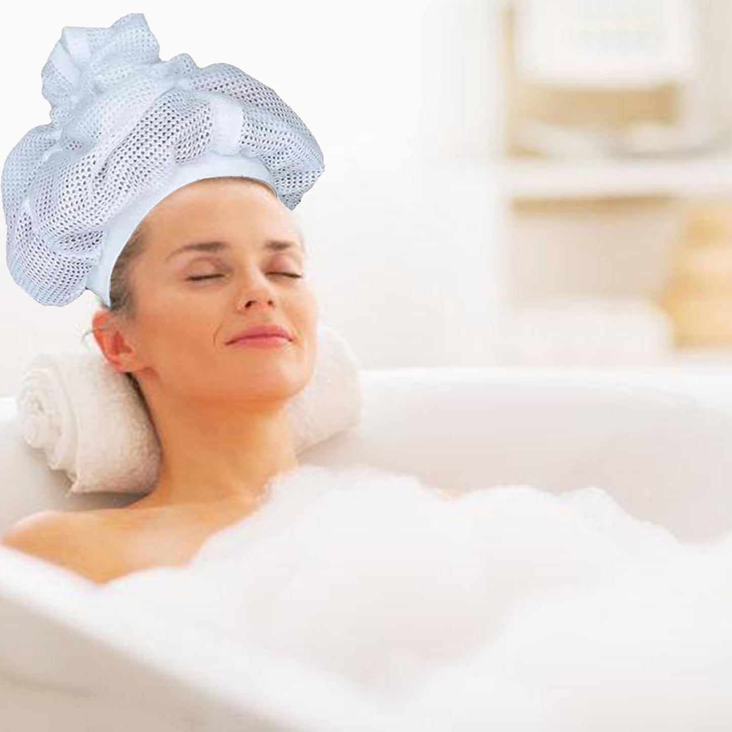 TICURA Net Plopping Cap For Drying Curly Hair, Hair Net For Drying ?A Mesh Cap With Adjustable Traction Rope For Drying Curly Hair.?2PC), White Beauty and Personal Care TICURA