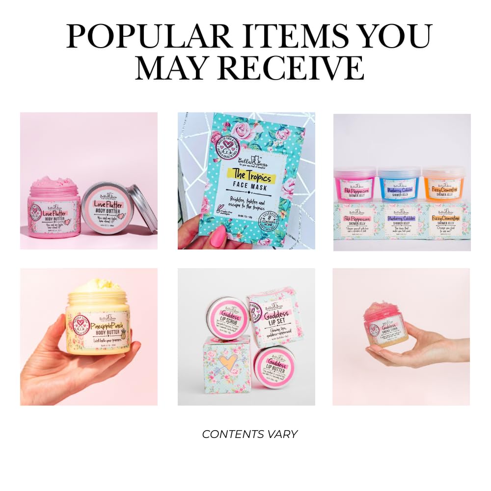 Bella & Bear Mini Mystery Box - Surprise Beauty & Bath Gift Set for Women - $60+ Value, Cruelty-Free & Vegan, Perfect Self-Care or Gift Idea (Mini Beauty and Personal Care Bella and Bear