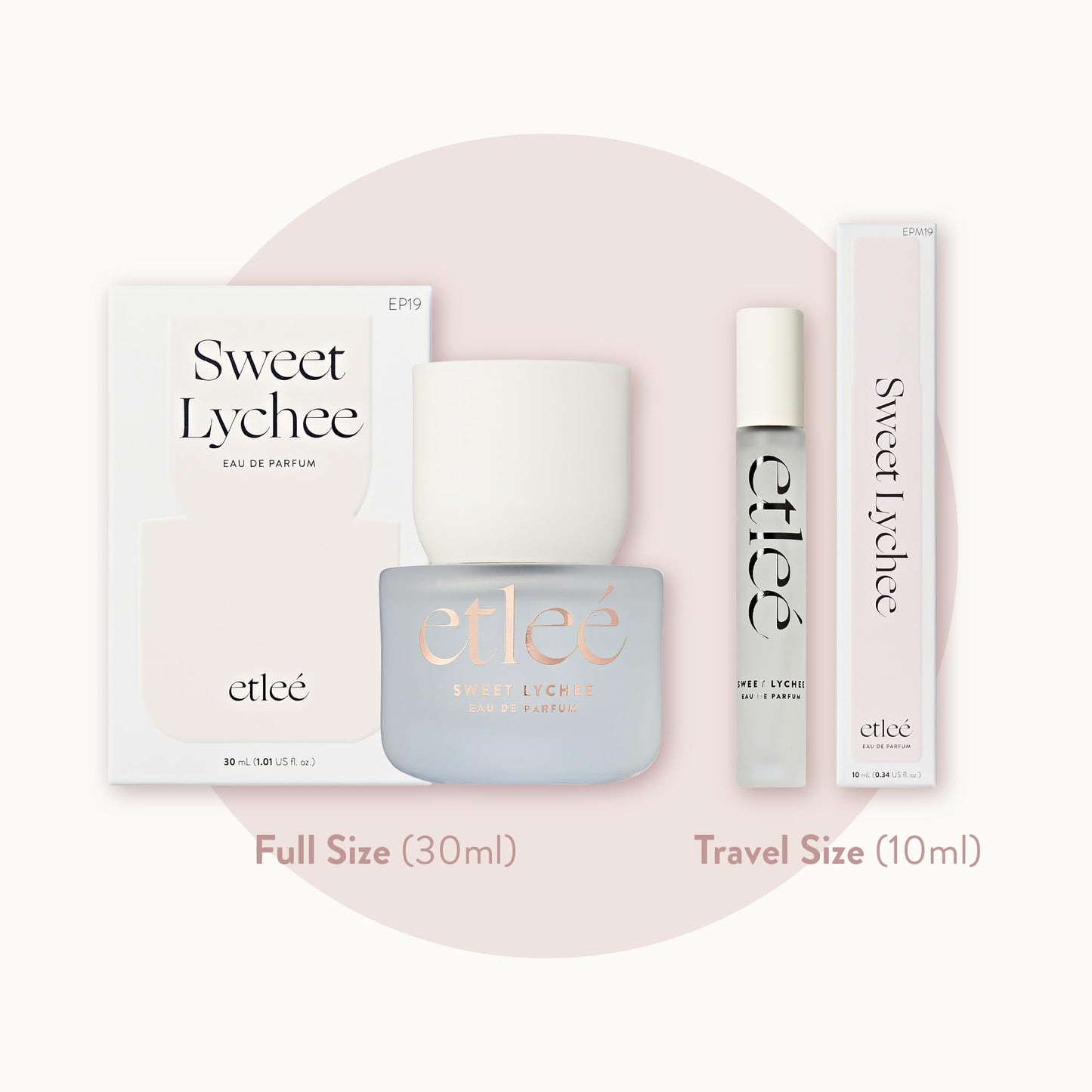 ETLEÉ Sweet Lychee Eau de Parfum 0.34oz, Fruity Floral Long Lasting Perfume With Vanilla, Apple, Lemon, Amber, Musk, Rose & Jasmine, Layerable Luxury Beauty & Personal Care ETLEÉ