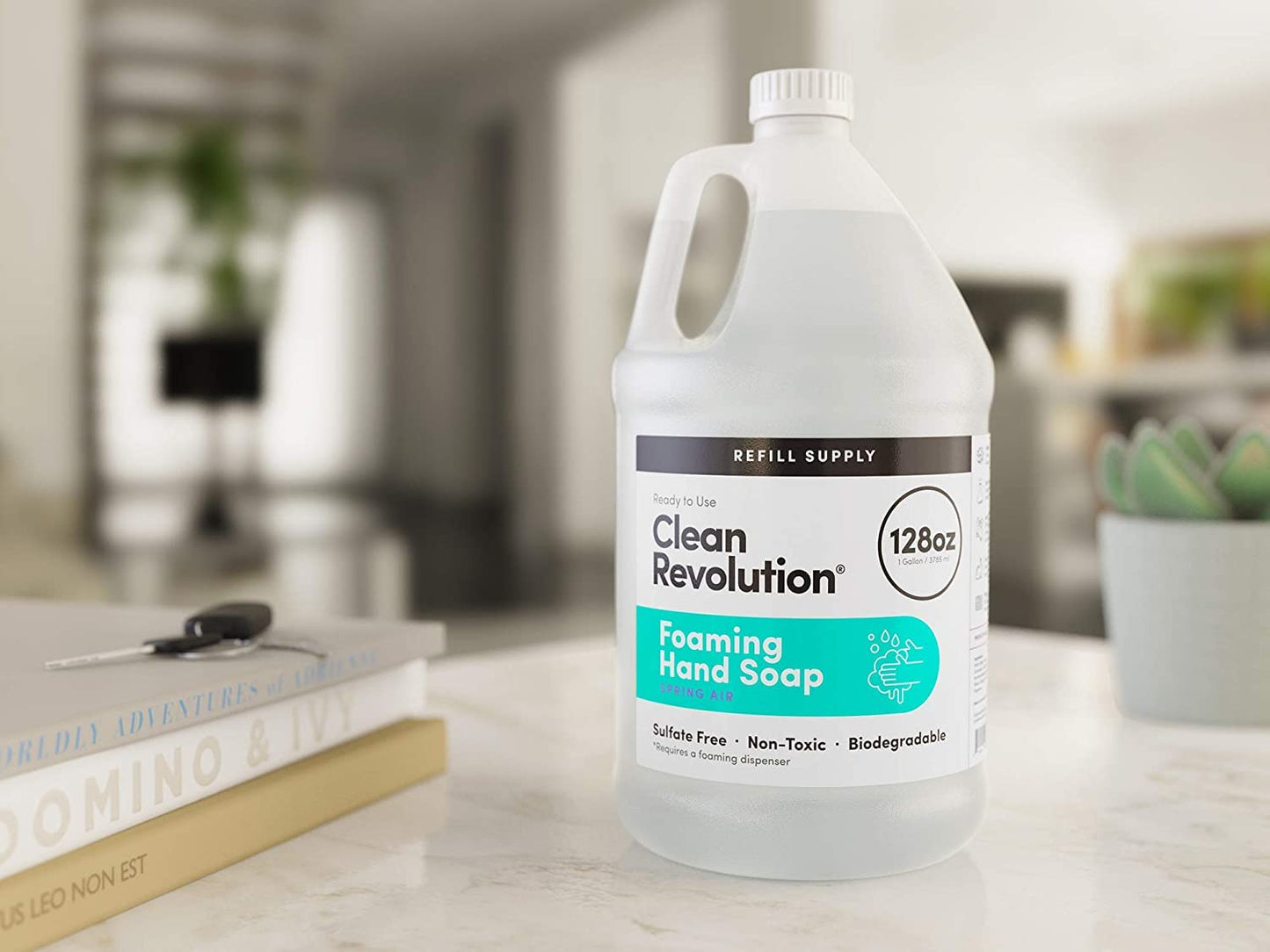 Clean Revolution Foaming Hand Soap Refill Supply Container, Ready to Use Formula, Spring Air Fragrance, Gluten Free, 128 Fl. Oz Beauty & Personal Care Clean Revolution