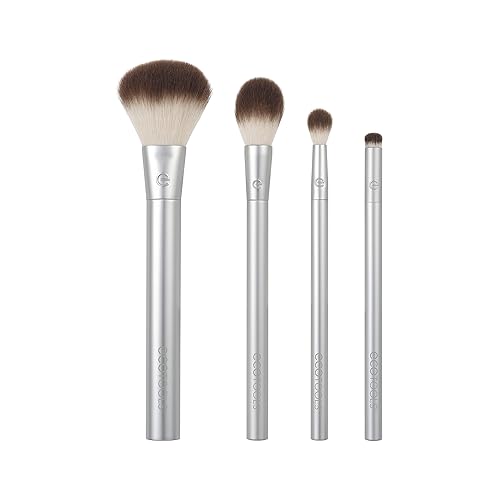 EcoTools Precious Metals Cheek & Eye Highlight Makeup Brush Kit, for Eyeshadow, Blush, & Powder Products, Eco Friendly, Cruelty Free Face Brushes Beauty & Personal Care EcoTools
