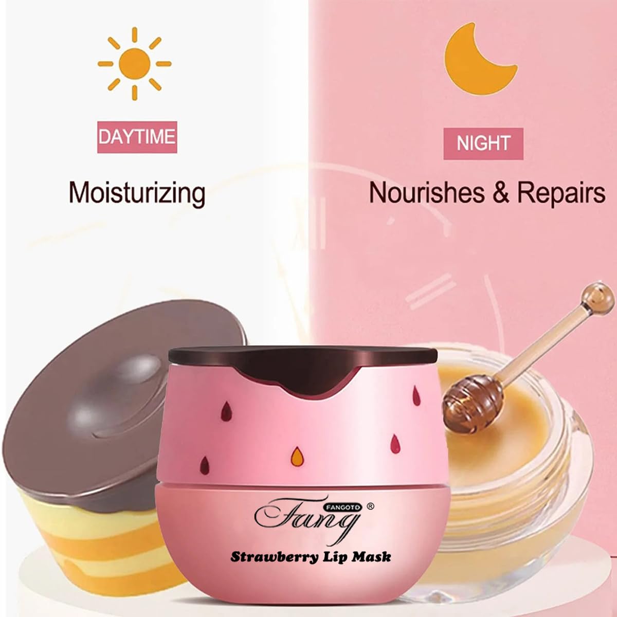 4 PCS Bee Lip Balm Honey Pot, Honey & Cherry & Mint & Strawberry Beauty and Personal Care WFWJ