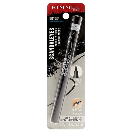 Rimmel London Scandaleyes Micro Eyeliner, Waterproof, Long-Wearing, Smudge-Proof, 001, Black, 0.04oz Beauty & Personal Care Rimmel
