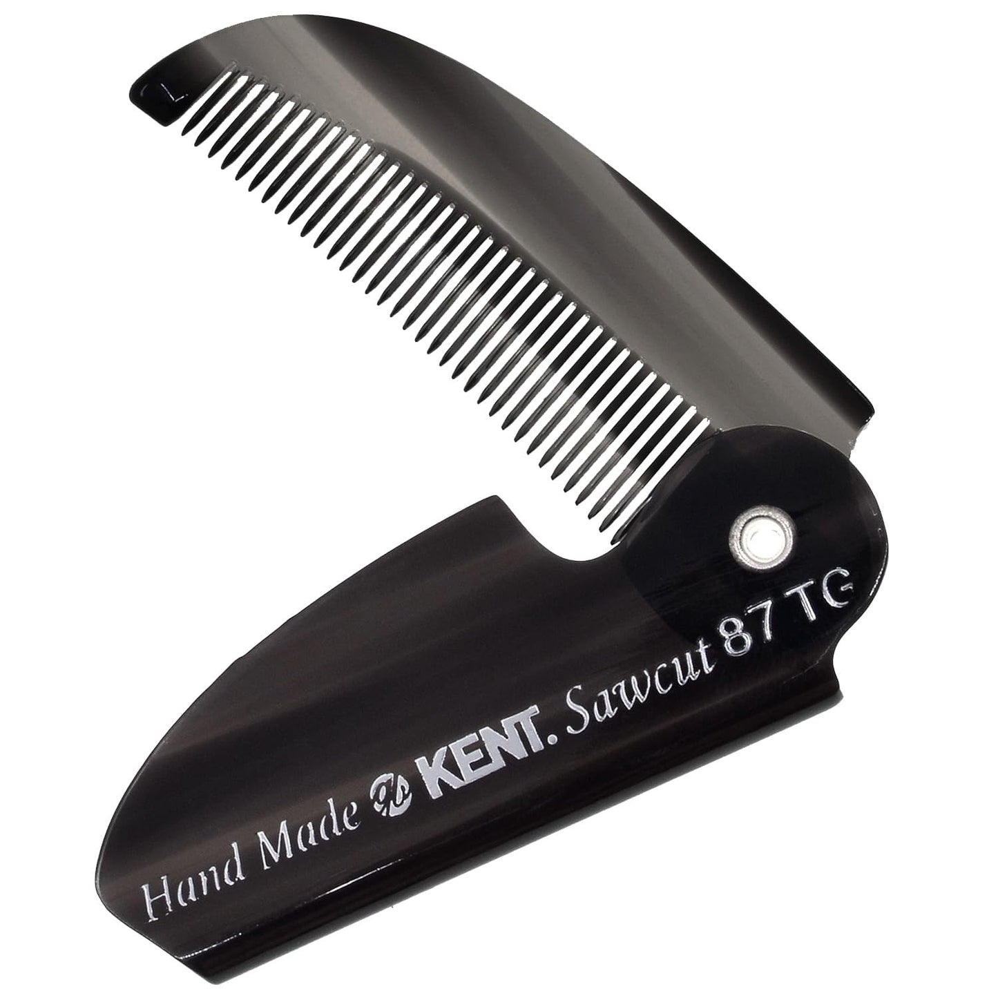 Kent 87T Black Graphite Handmade Folding Pocket Comb for Men, Fine Tooth Hair Comb Straightener for Everyday Grooming Styling Hair, Beard or Mustache Beauty & Personal Care KENT
