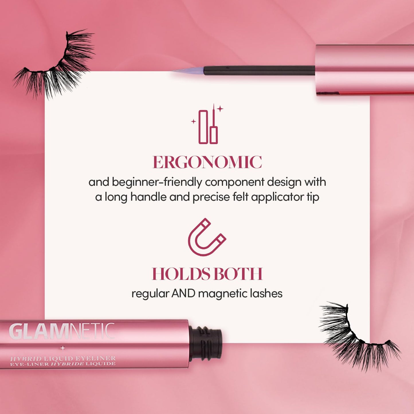 Glamnetic Hybrid Magnetic Eyeliner, Liquid Clear, for Eyelashes - Waterproof & Smudge Proof Liner | All-Day Hold for Magnetic Lashes, Quick-Drying Beauty & Personal Care Glamnetic