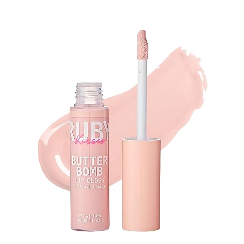 Ruby Kisses Lip Gloss Butter Bomb Gloss Non-Sticky Lip Gloss Vitamin E Natural Nude Lip Makeup - 7.8mL (0.26 US fl.oz) (Like A Virgin) Beauty & Personal Care Ruby Kisses