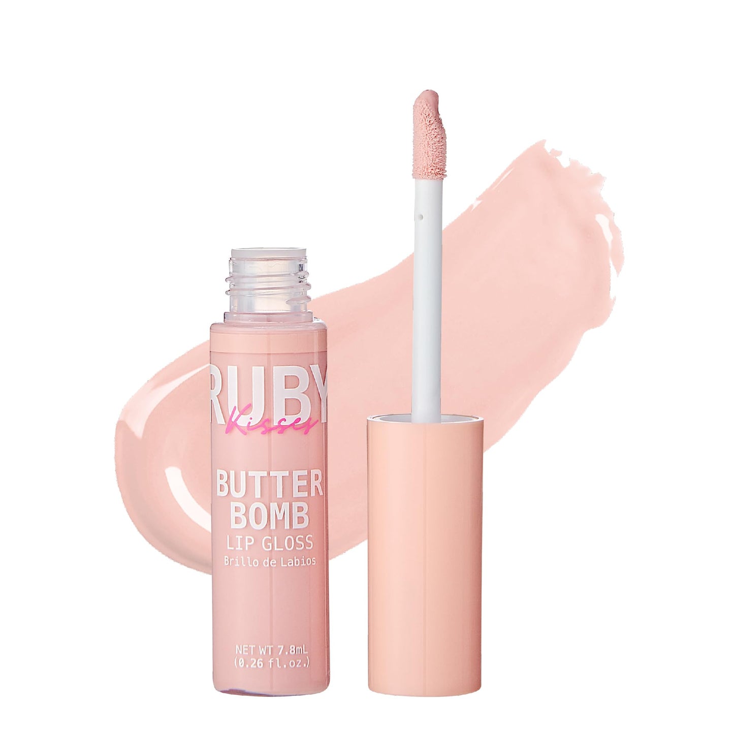 Ruby Kisses Lip Gloss Butter Bomb Gloss Non-Sticky Lip Gloss Vitamin E Natural Nude Lip Makeup - 7.8mL (0.26 US fl.oz) (Like A Virgin) Beauty & Personal Care Ruby Kisses