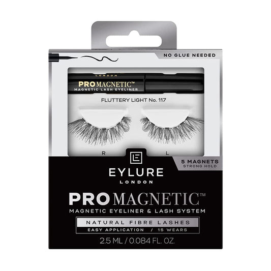 Eylure PROMAGNETIC Eyeliner & Lash Kit, No 117 Natural Fiber Eyelashes, Black