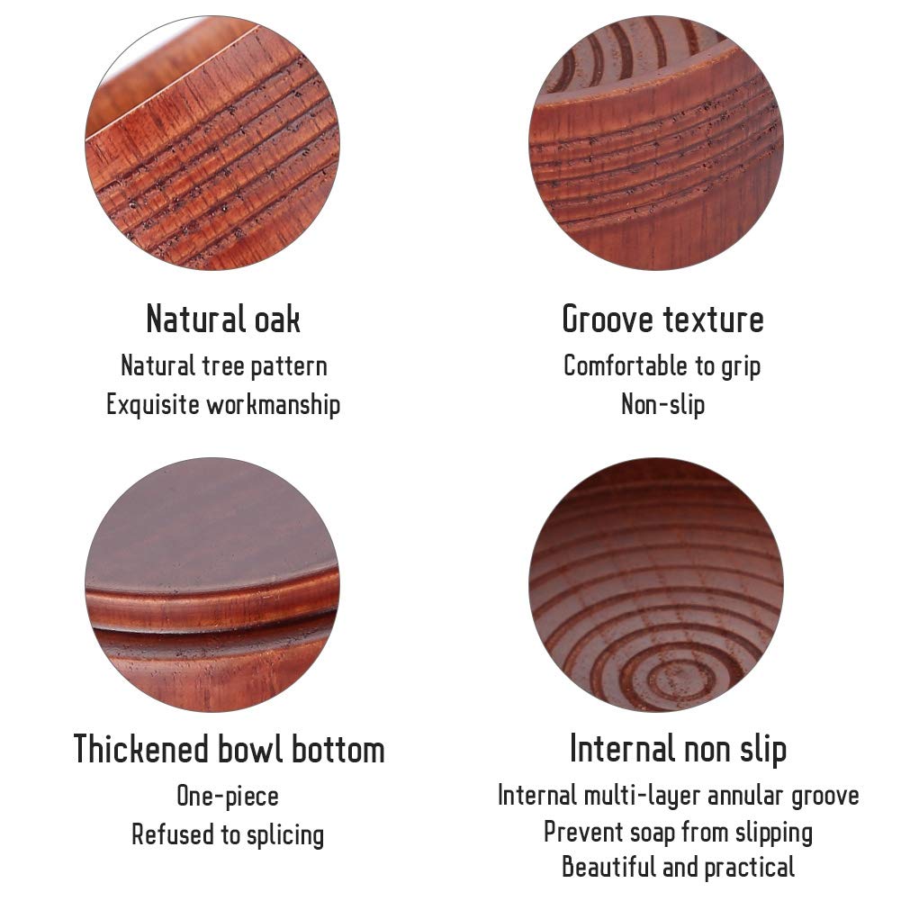 Vruping Soap Bowl, Wooden Shaving Soap exquisite Mug with The Best Effect Enhance Your Shave Suitable For Man Beauty and Personal Care Vruping