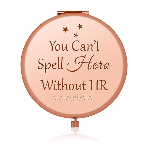Jielahua HR Appreciation Gifts Human Resources Gifts for Women Thank You Gifts Rose Gold Compact Mirror HR Director Gift Retirement Gift HR Manager Beauty & Personal Care Jielahua