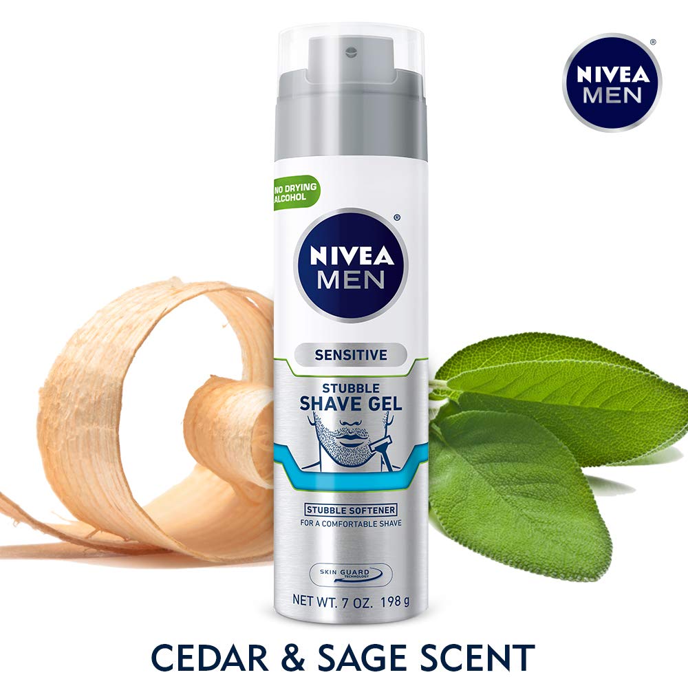 Nivea Men Sensitive Skin & Stubble Shave Gel - with Beard Softener For Men - 7 Ounce. Can Beauty and Personal Care NIVEA MEN