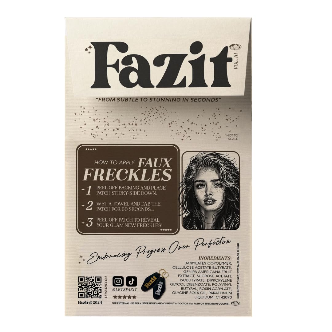 Fazit Makeup Patches - Faux Freckles - Glow Up Make-Up Patches - Cute Glitter Makeup Accessories For Women - Cosmetic Glitter For Face Beauty & Personal Care Fazit