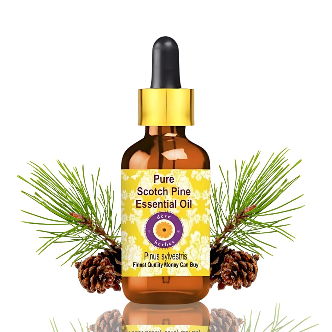 Deve Herbes Pure Pine Essential Oil (Pinus sylvestris) with Glass Dropper Steam Distilled 10ml (0.33 oz) Beauty and Personal Care dève herbes