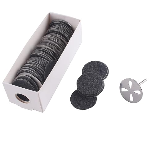 MZCMSL 100pcs Sandpaper Discs and 1pcs Metal Nail Bit,25mm Pedicure Sanding Disc Bit,Electric Foot Files,#80 Grit(Coarse) Beauty & Personal Care MZCMSL