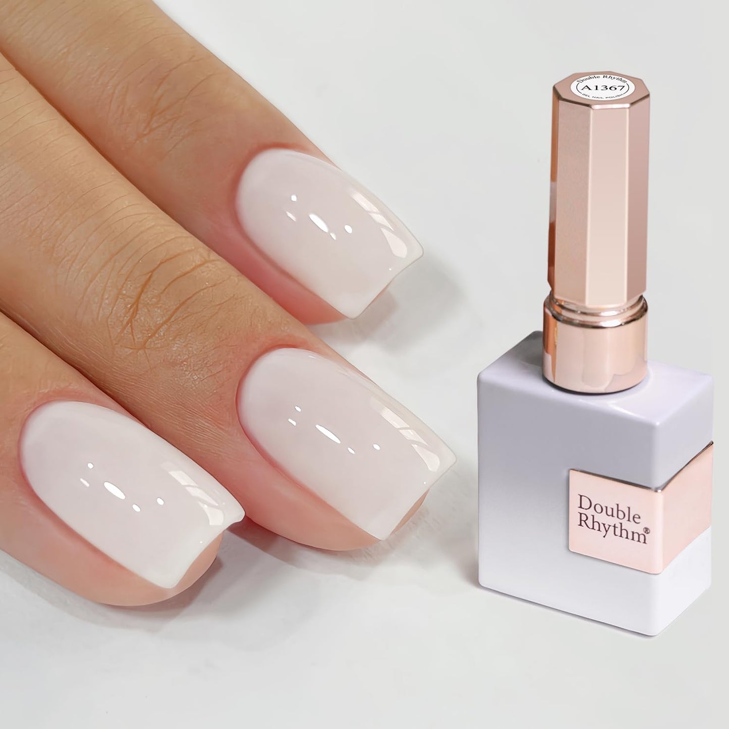 Double Rhythm 15ML Gel Nail Polish Pure Sheer Same Color Same Bottle Gel Polish Art Manicure Salon DIY at Home for Women (Milky White-A1075) Beauty and Personal Care Double Rhythm