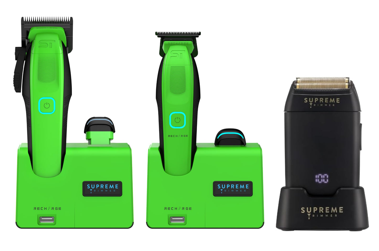 Supreme Trimmer 3-in-1 Recharge Hair Clipper, Beard Trimmer & Crunch Foil Shaver Combo - Removable Batteries, Smart USB Charging Base, Master Barber Beauty and Personal Care Supreme Trimmer