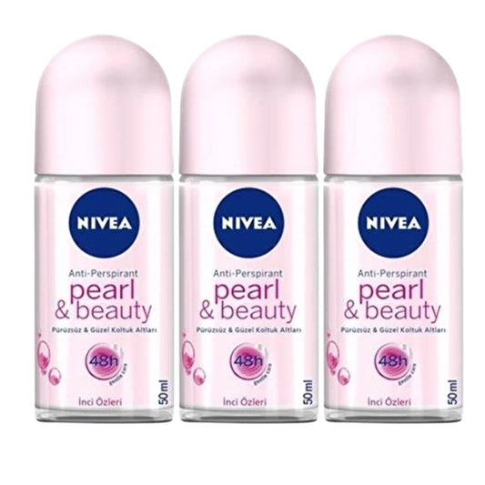 Nivea Women Deodorant Roll On Pearl & Beauty Pack of 3 - 50ml (1.69 fl oz) Beauty and Personal Care NIVEA
