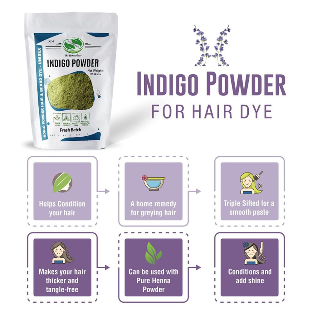 500 Grams INDIGO POWDER For Hair Dye/Color - The Henna Guys Beauty & Personal Care The Henna Guys