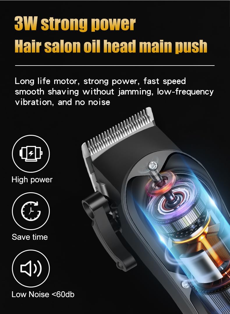 Professional Hair Clippers Set for Men Cordless Cutting Kit Barber Rechargeable Trimmer with LED Display, Gifts for Beauty and Personal Care QDKVTNDJZ