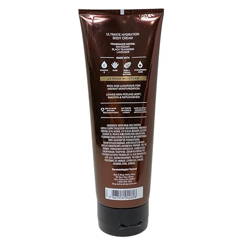 Bath and Body Works Teakwood Men's Collection Ultra Shea Body Cream and 2 in 1 Hair and Body Wash (2 Pack Bundle) Beauty & Personal Care Bath & Body Works