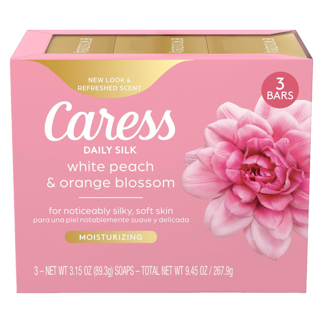 Caress Beauty Bar Soap For Noticeably Silky Soft Skin Daily Silk Extract and Floral Oil Essence 3.15 oz 3 Bars Beauty & Personal Care Caress