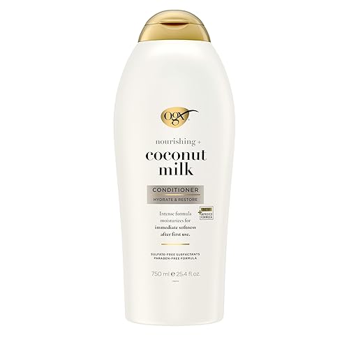 OGX Nourishing + Coconut Milk Conditioner, Hydrating & Restoring Conditioner Moisturizes for Soft Hair After the First Use, Paraben-Free, Sulfate-Free Beauty & Personal Care OGX