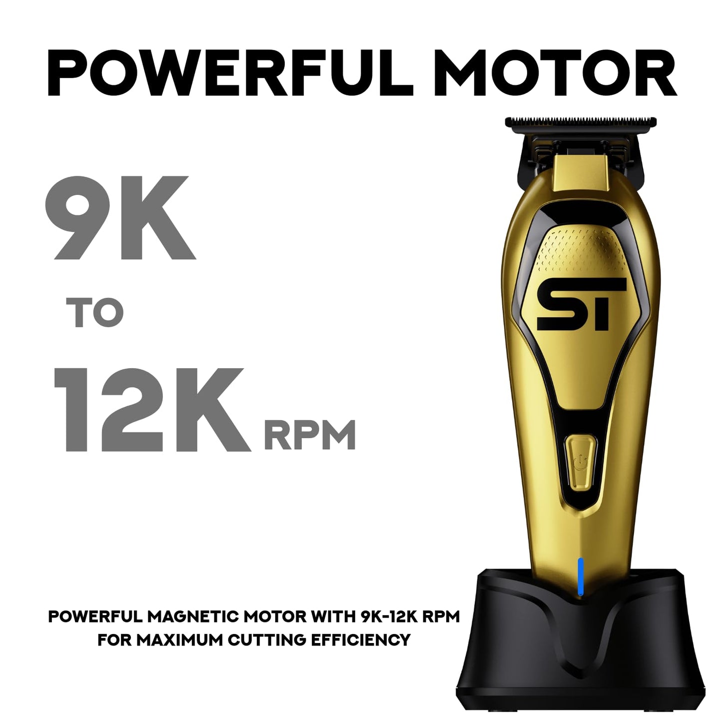Supreme Trimmer Darkstar 72 Trimmer ST700 with Magnetic Vector Motor - 180 Min Run Time, 9000 RPM Barber Hair Trimmer - Low Noise, Professional Beard Beauty and Personal Care Supreme Trimmer