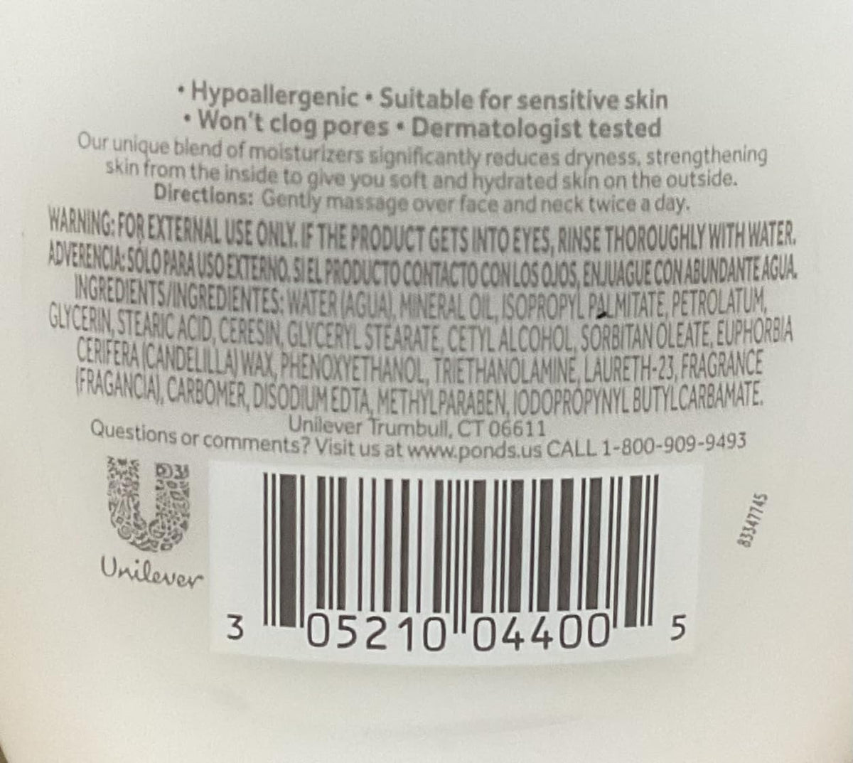 Dry Skin Cream The Caring Classic Pond's Cream Unisex 6.5 oz (Pack of 5)