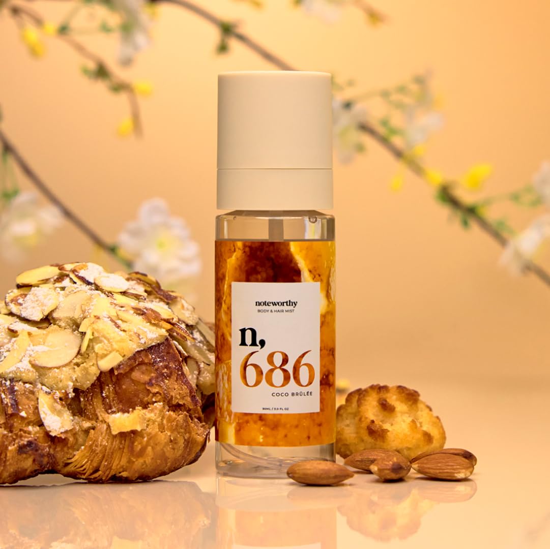 Noteworthy n,686 Coco Brulee Body Mist - Warm Gourmand • Toasted Coconut • Almond Blossom • Vanilla Sugar | Lightweight Fragrance Mist for Hair & Skin Beauty & Personal Care Noteworthy