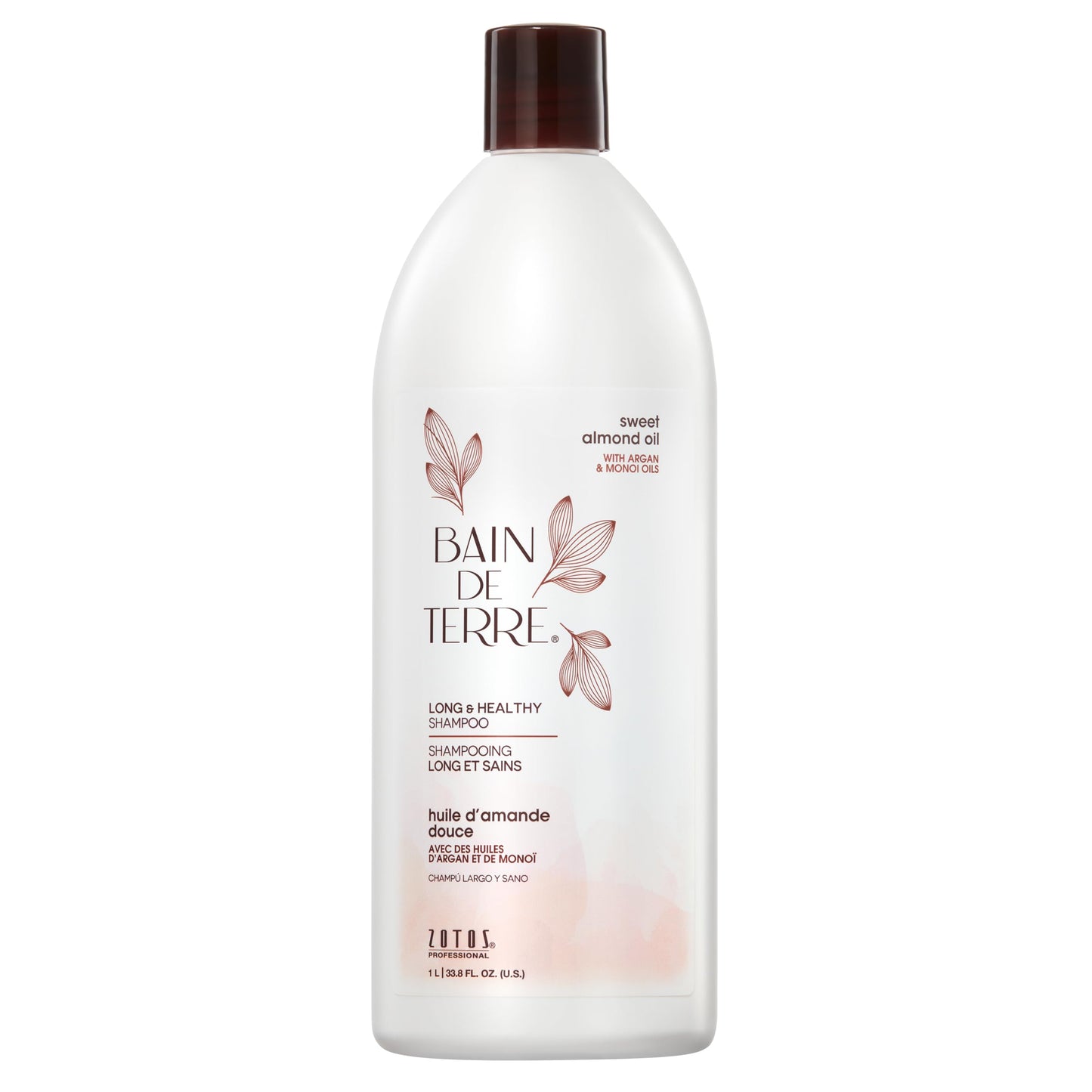 Bain de Terre Sweet Almond Oil Long & Healthy Shampoo, Strength & Protection for Weak, Damaged Hair, with Argan & Monoi Oils, Paraben-Free Beauty & Personal Care Bain de Terre