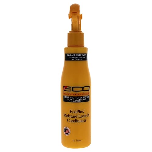 Eco Style Ecoco Ecoplex Moisture Lock-In Conditioner - Black Castor And Flaxseed Oil - Olive Oil And Shea Butter - Soft And Glowing Hair - Hydrating Beauty & Personal Care Eco Style
