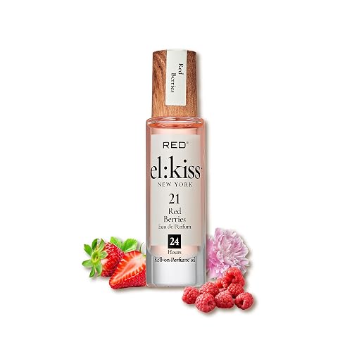 EL:KISS Roll On Perfume, Red Berries Inspired by YSt L's Mon Paris, Eau de Parfum 12mL (.40 Fl Oz), Hydrating & Long-Lasting, Alcohol-Free & Mineral Beauty & Personal Care EL:KISS