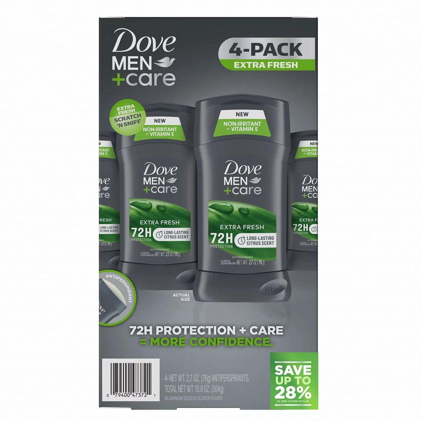 Dove Men+Care Antiperspirant Deodorant, Extra Fresh, 2.7 Ounce (Pack of 4) Beauty and Personal Care Dove