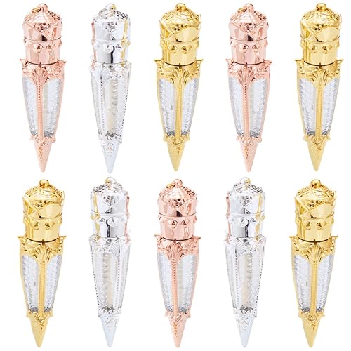 FZBNSRKO 10 Pcs Lip Gloss Tube Empty Refillable Lip Balm Bottle Clear Plastic Lip Gloss Container Reusable Lipstick Bottle with Rubber Insert for Beauty & Personal Care FZBNSRKO